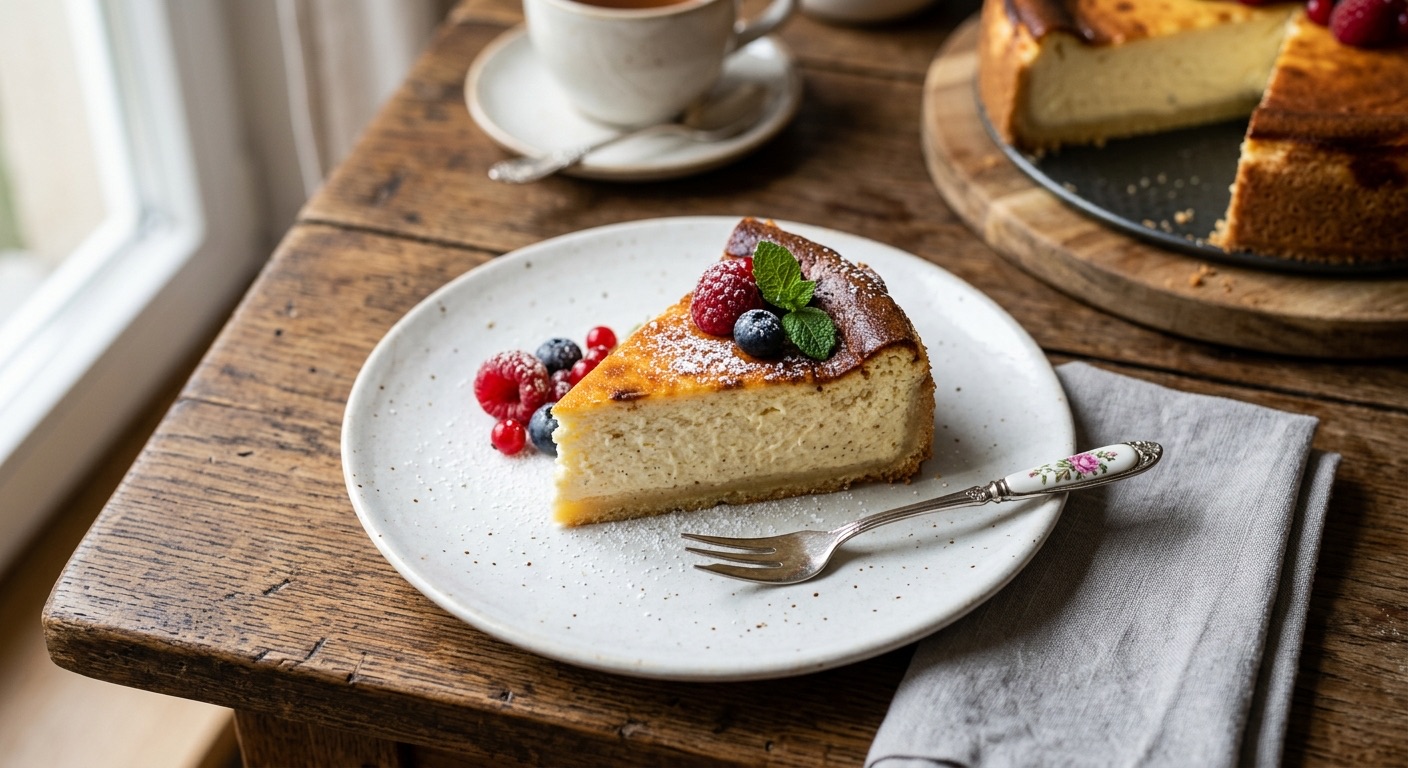 Thermifizierter Käsekuchen, AI-generierte Rezeptfoto